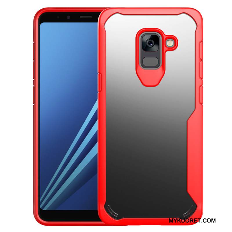 Kuori Samsung Galaxy A8+ Laukut Punainen Suupaltti, Kotelo Samsung Galaxy A8+ Pehmeä Neste Puhelimen Kuoret Murtumaton