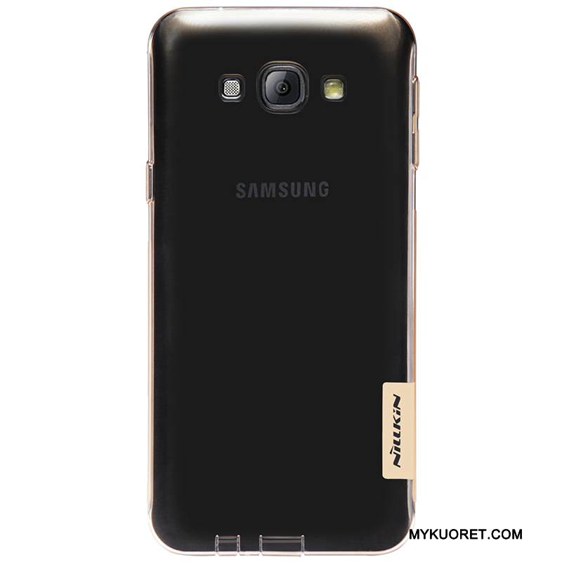 Kuori Samsung Galaxy A8 Pehmeä Neste Musta Puhelimen Kuoret, Kotelo Samsung Galaxy A8 Suojaus Läpinäkyvä Kulta