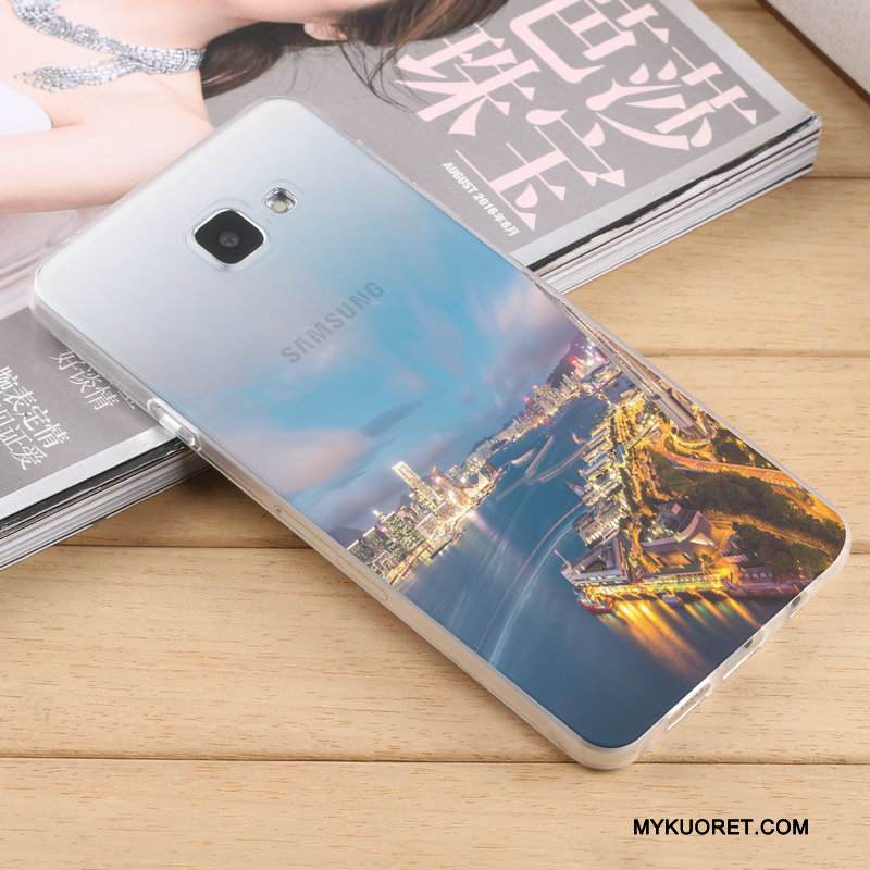 Kuori Samsung Galaxy A9 Silikoni Korkea Puhelimen Kuoret, Kotelo Samsung Galaxy A9 Suojaus Sininen