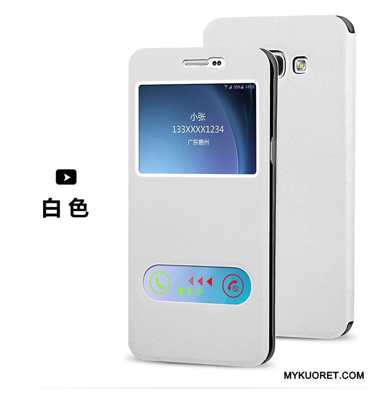 Kuori Samsung Galaxy J5 2015 Nahka Puhelimen Kuoret Valkoinen, Kotelo Samsung Galaxy J5 2015 Suojaus