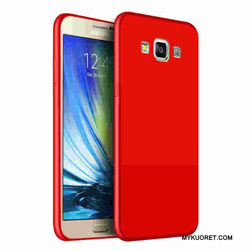 Kuori Samsung Galaxy J5 2015 Silikoni Pesty Suede Murtumaton, Kotelo Samsung Galaxy J5 2015 Laukut Puhelimen Kuoret Punainen