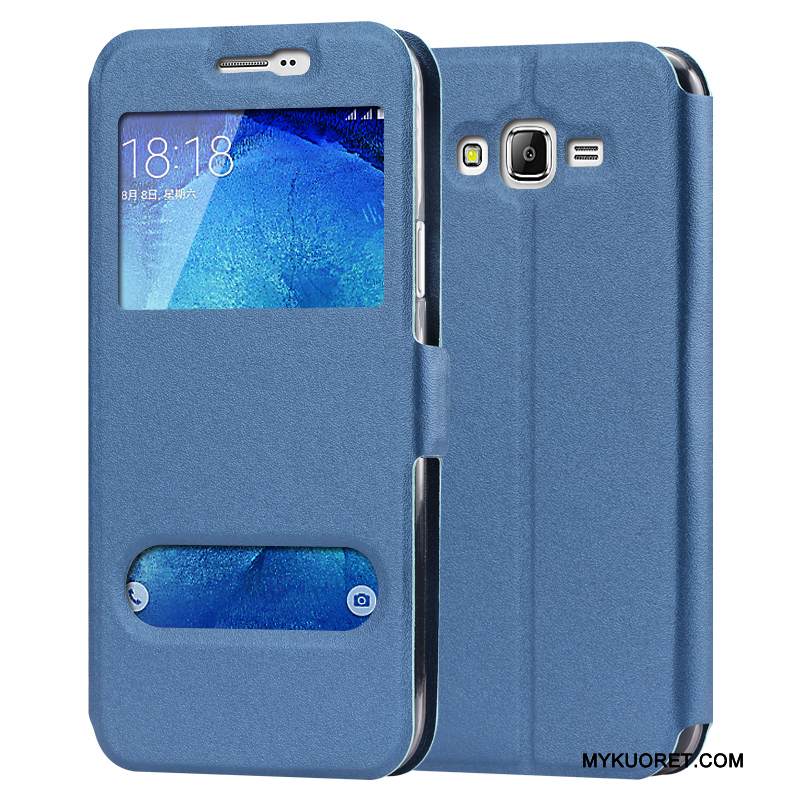 Kuori Samsung Galaxy J7 2015 Laukut Sininen Puhelimen Kuoret, Kotelo Samsung Galaxy J7 2015 Suojaus