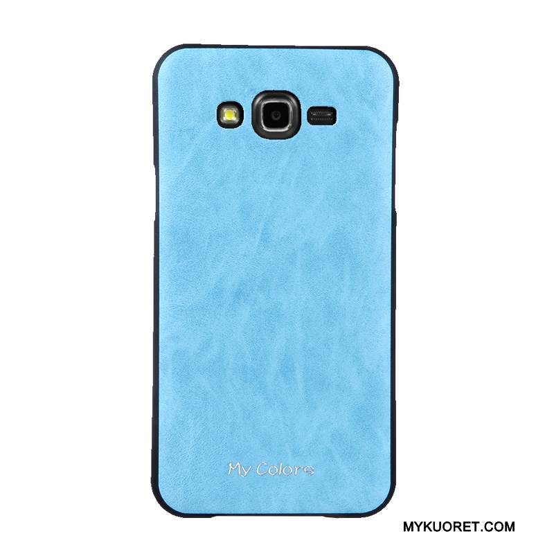 Kuori Samsung Galaxy J7 2015 Nahka Puhelimen Kuoret Liiketoiminta, Kotelo Samsung Galaxy J7 2015 Pehmeä Neste Sininen