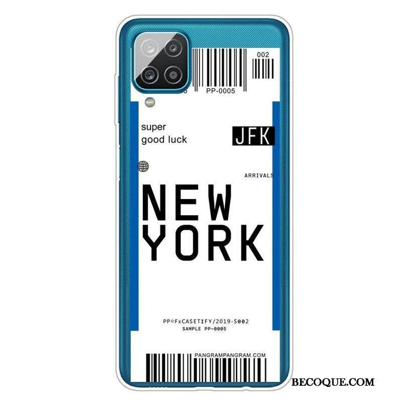 Kuori Samsung Galaxy M12 / A12 Boarding Pass New Yorkiin