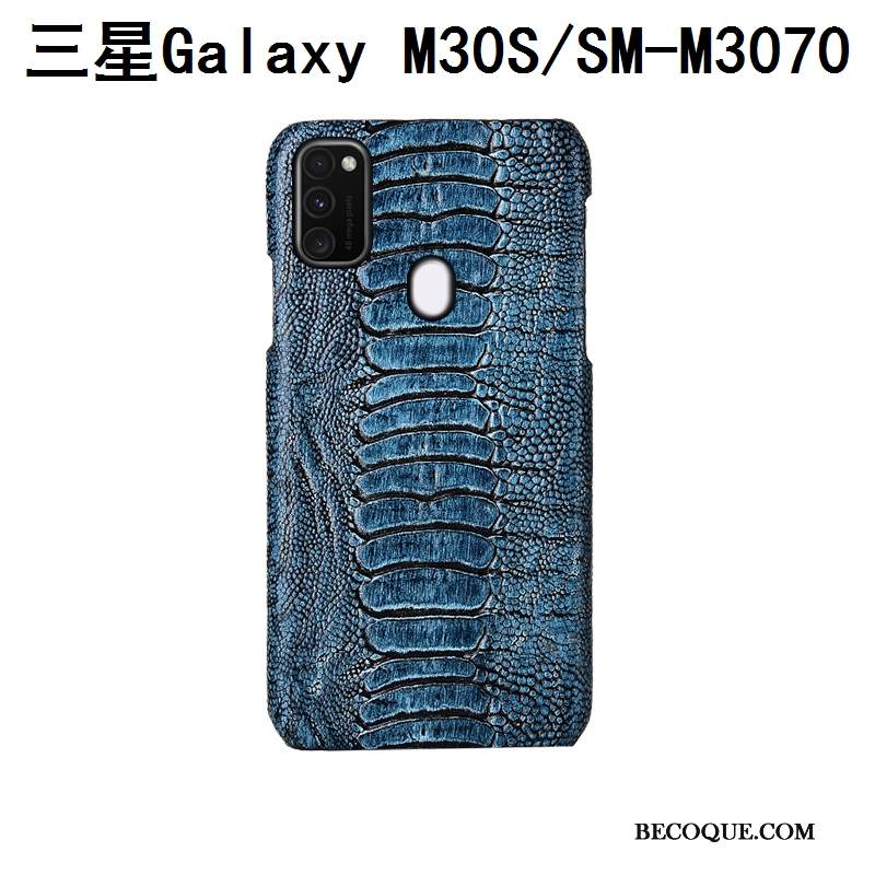 Kuori Samsung Galaxy M30s Ylellisyys Sininen Puhelimen Kuoret, Kotelo Samsung Galaxy M30s Suojaus Takakansi Muokata