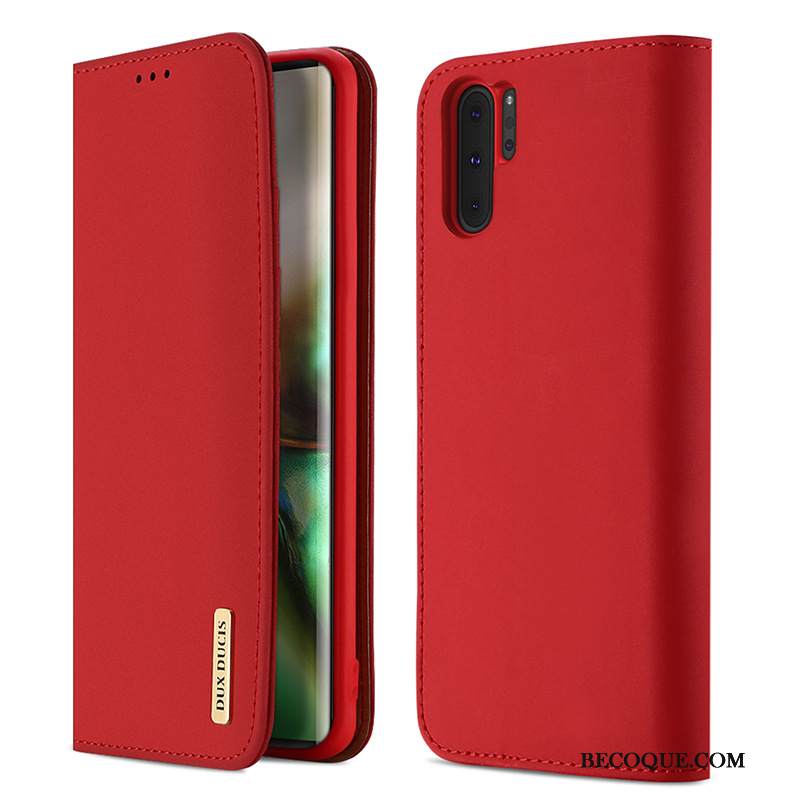Kuori Samsung Galaxy Note 10+ Nahka Punainen Puhelimen Kuoret, Kotelo Samsung Galaxy Note 10+