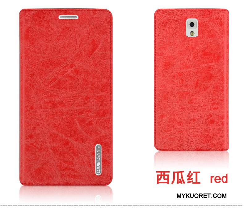 Kuori Samsung Galaxy Note 3 Nahka Punainen Puhelimen Kuoret, Kotelo Samsung Galaxy Note 3 Kuoret