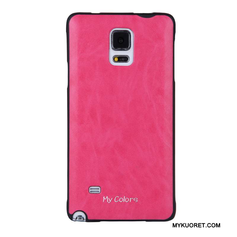Kuori Samsung Galaxy Note 4 Nahka Punainen Puhelimen Kuoret, Kotelo Samsung Galaxy Note 4 Suojaus Liiketoiminta