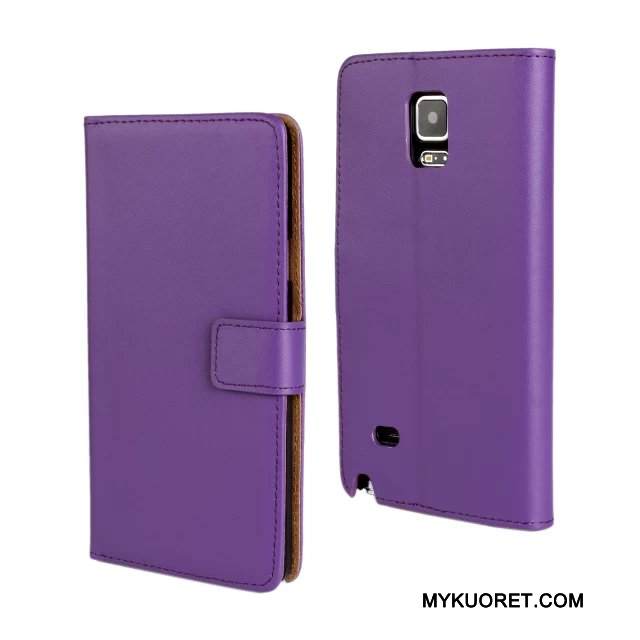Kuori Samsung Galaxy Note 4 Nahka Violetti Persoonallisuus, Kotelo Samsung Galaxy Note 4 Tuki Puhelimen Kuoret