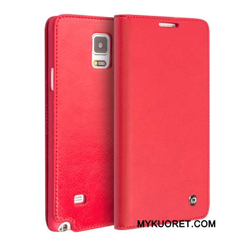 Kuori Samsung Galaxy Note 4 Suojaus Punainen, Kotelo Samsung Galaxy Note 4 Nahka