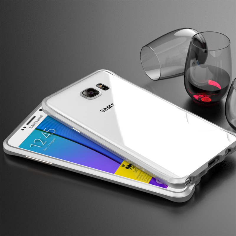 Kuori Samsung Galaxy Note 5 Metalli Uusi Kova, Kotelo Samsung Galaxy Note 5 Suojaus Hopea Ohut