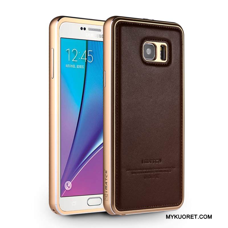 Kuori Samsung Galaxy Note 5 Nahka Murtumaton Puhelimen Kuoret, Kotelo Samsung Galaxy Note 5 Metalli