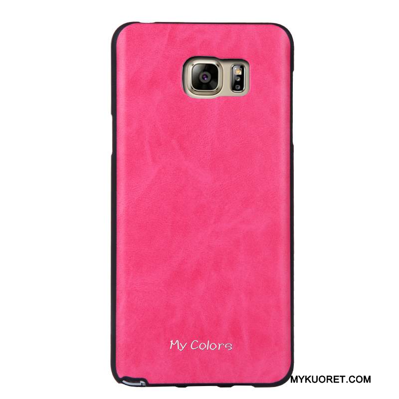 Kuori Samsung Galaxy Note 5 Nahka Puhelimen Kuoret Liiketoiminta, Kotelo Samsung Galaxy Note 5 Suojaus Punainen