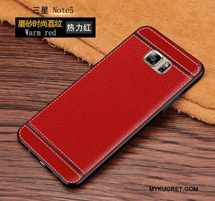 Kuori Samsung Galaxy Note 5 Pehmeä Neste Murtumaton Punainen, Kotelo Samsung Galaxy Note 5 Suojaus Musta Trendi