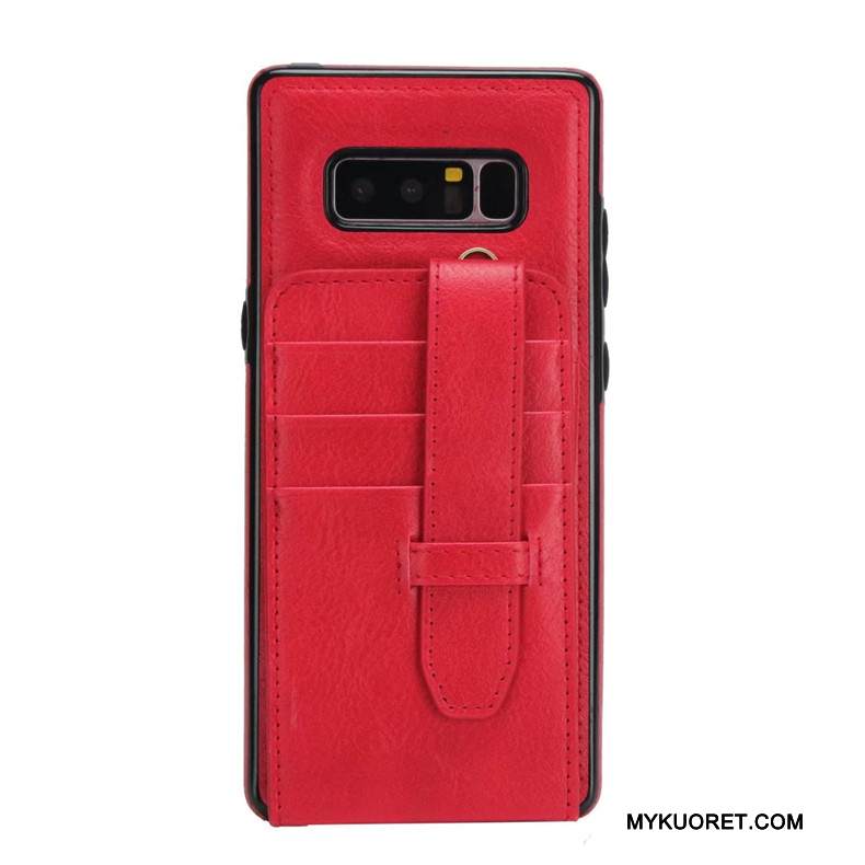 Kuori Samsung Galaxy Note 8 Salkku Murtumaton Ripustettavat Koristeet, Kotelo Samsung Galaxy Note 8 Suojaus Punainen