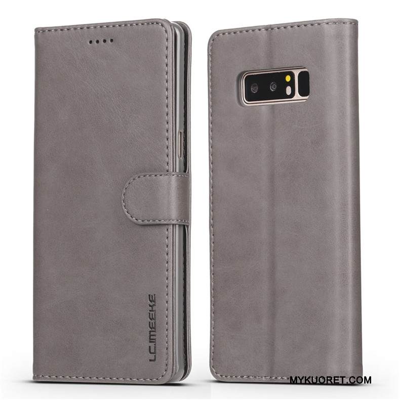 Kuori Samsung Galaxy Note 8 Suojaus Harmaa Murtumaton, Kotelo Samsung Galaxy Note 8 Nahka Liiketoiminta