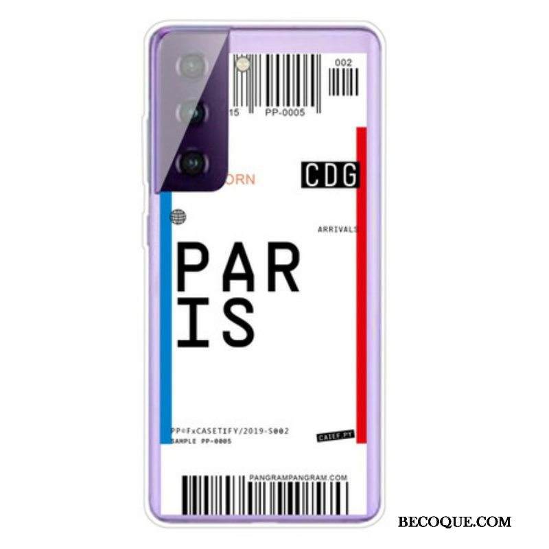 Kuori Samsung Galaxy S21 5G Boarding Pass Pariisiin