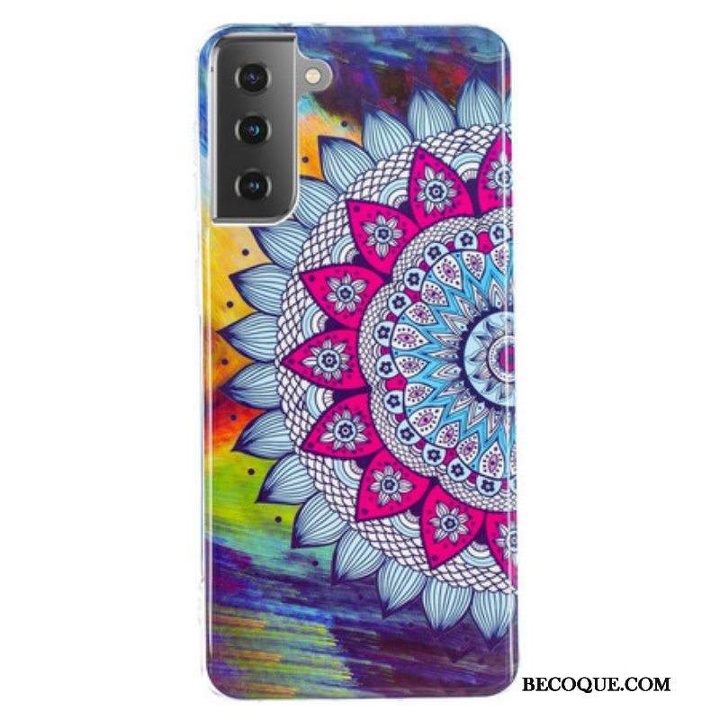 Kuori Samsung Galaxy S21 5G Fluoresoiva Värillinen Mandala