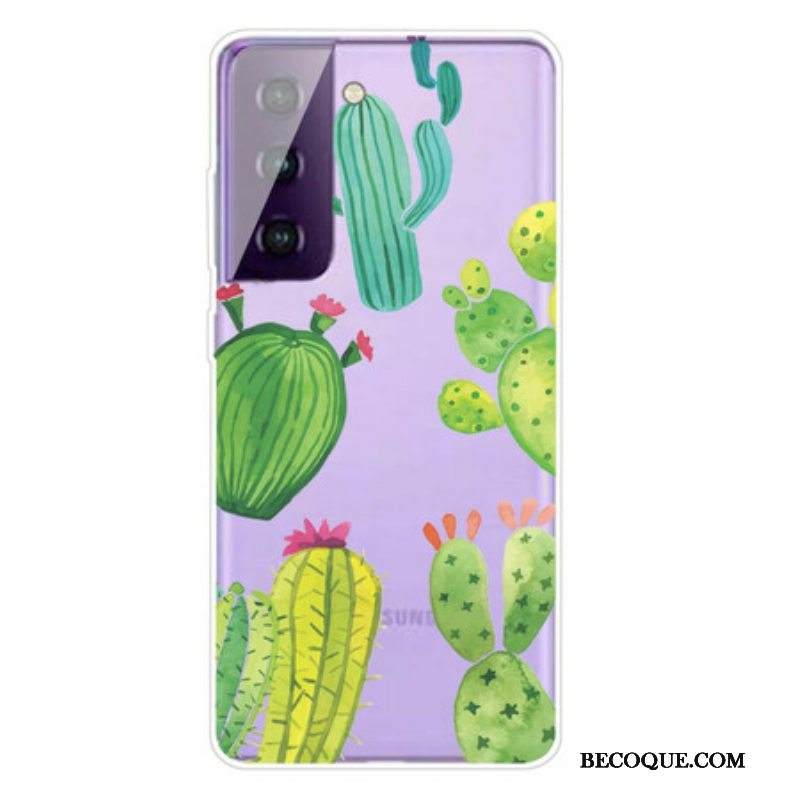 Kuori Samsung Galaxy S21 FE Akvarelli Kaktukset