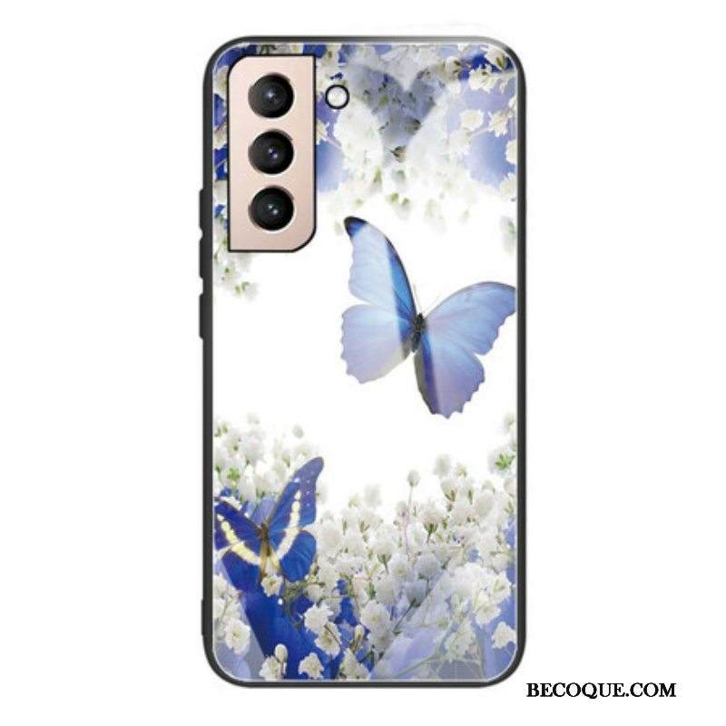 Kuori Samsung Galaxy S21 FE Butterflies Design Karkaistu Lasi