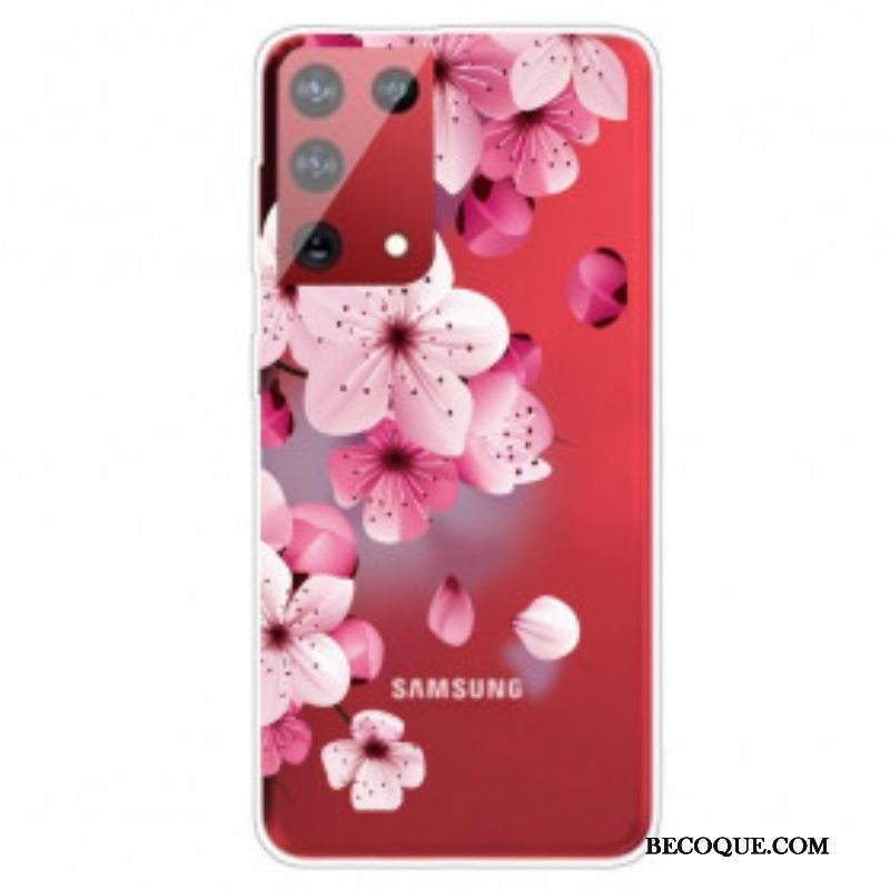 Kuori Samsung Galaxy S21 Ultra 5G Pienet Vaaleanpunaiset Kukat