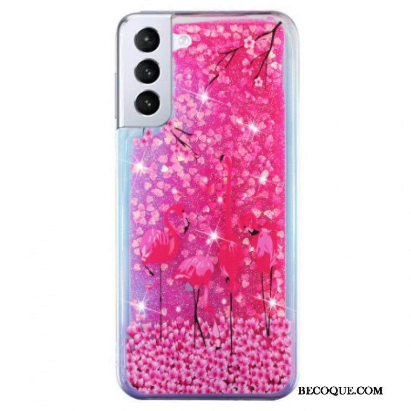 Kuori Samsung Galaxy S22 5G Flamingo Paljetteja