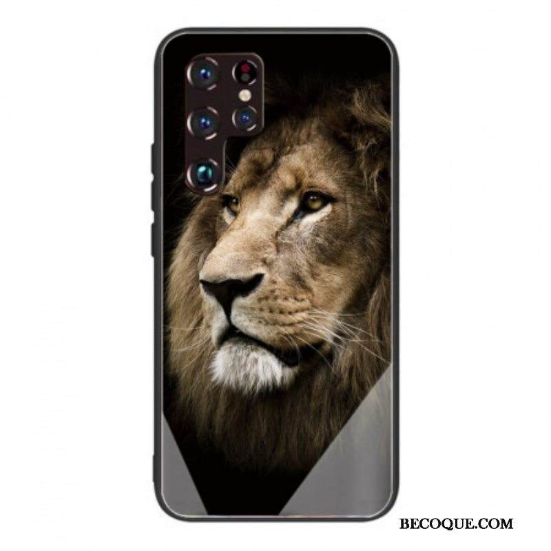 Kuori Samsung Galaxy S22 Ultra 5G Lion Head Karkaistu Lasi