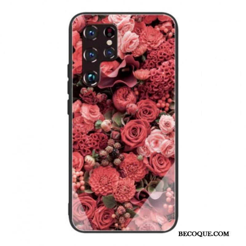 Kuori Samsung Galaxy S22 Ultra 5G Rose Flowers Karkaistu Lasi