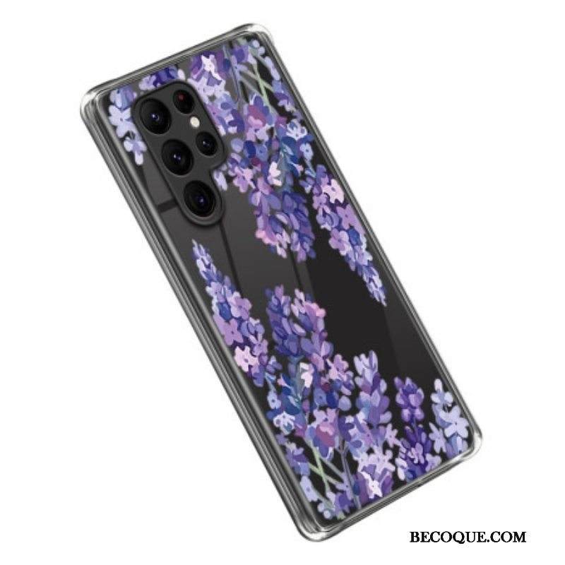 Kuori Samsung Galaxy S23 Ultra 5G Saumattomat Violetit Kukat