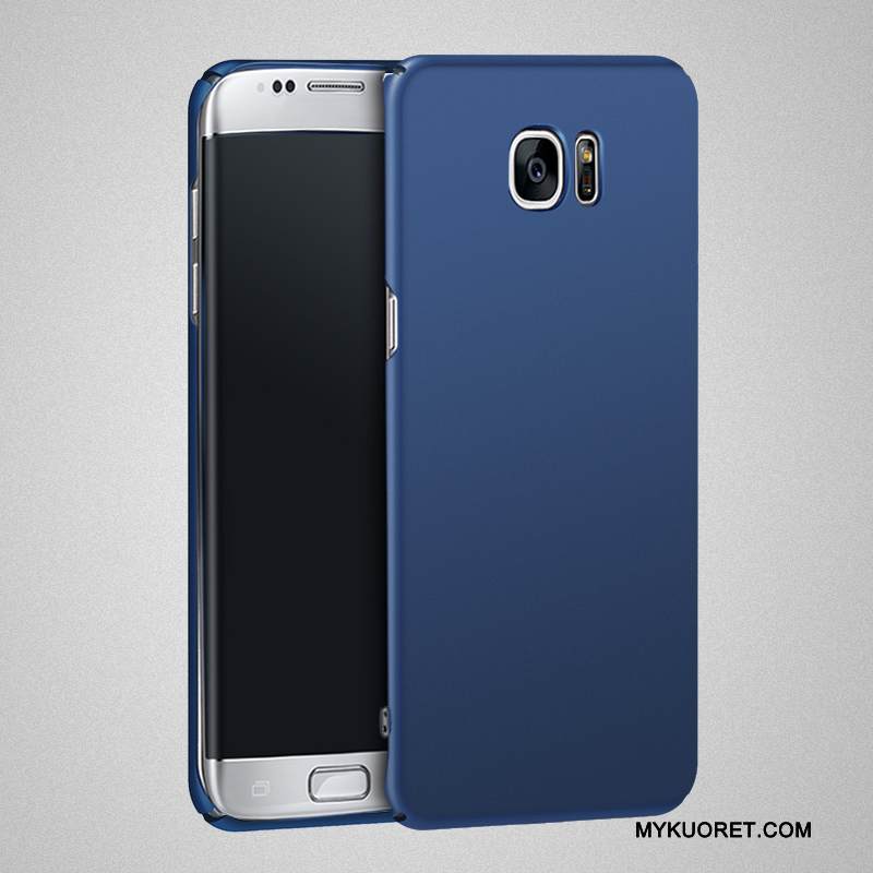 Kuori Samsung Galaxy S6 Edge + Laukut Murtumaton Kova, Kotelo Samsung Galaxy S6 Edge + Suojaus Tummansininen Pesty Suede