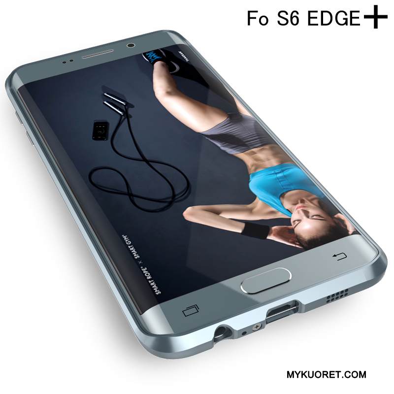 Kuori Samsung Galaxy S6 Edge + Metalli Hopea Kehys, Kotelo Samsung Galaxy S6 Edge + Suojaus Puhelimen Kuoret Takakansi