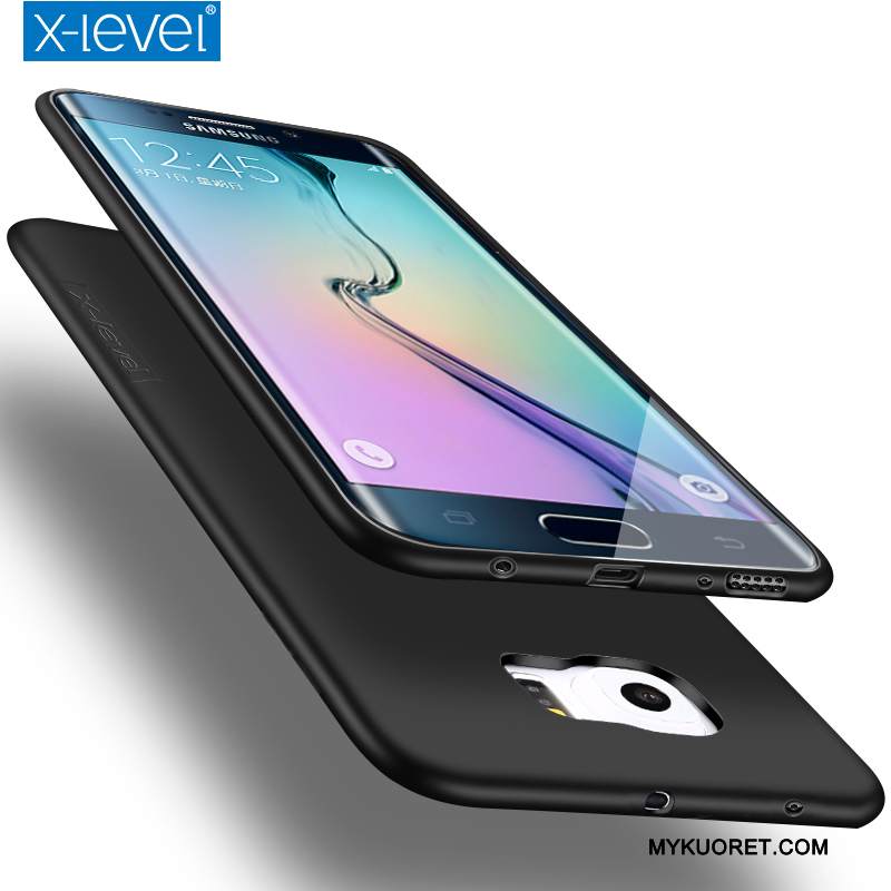Kuori Samsung Galaxy S6 Edge Silikoni Murtumaton Musta, Kotelo Samsung Galaxy S6 Edge Pehmeä Neste Ohut Ultra