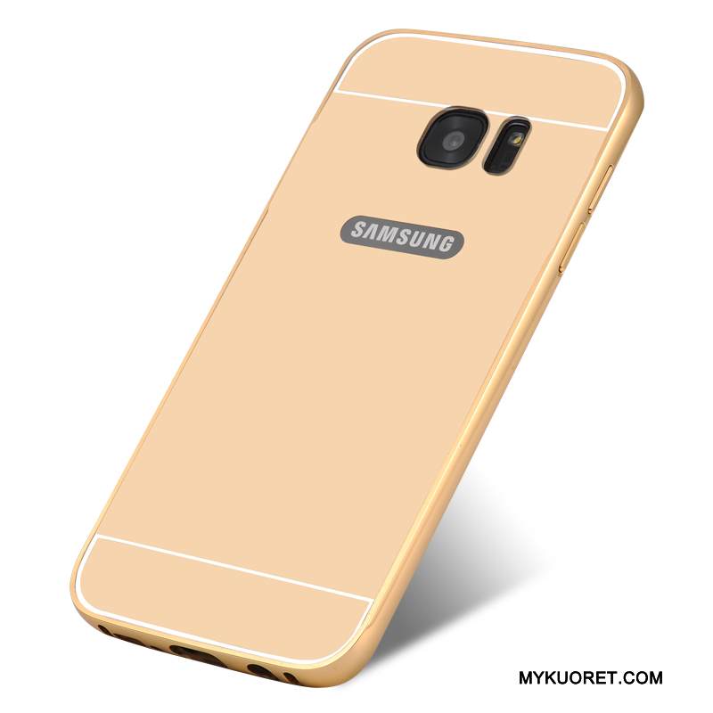 Kuori Samsung Galaxy S7 Edge Metalli Murtumaton Kulta, Kotelo Samsung Galaxy S7 Edge Suojaus Kehys Puhelimen Kuoret