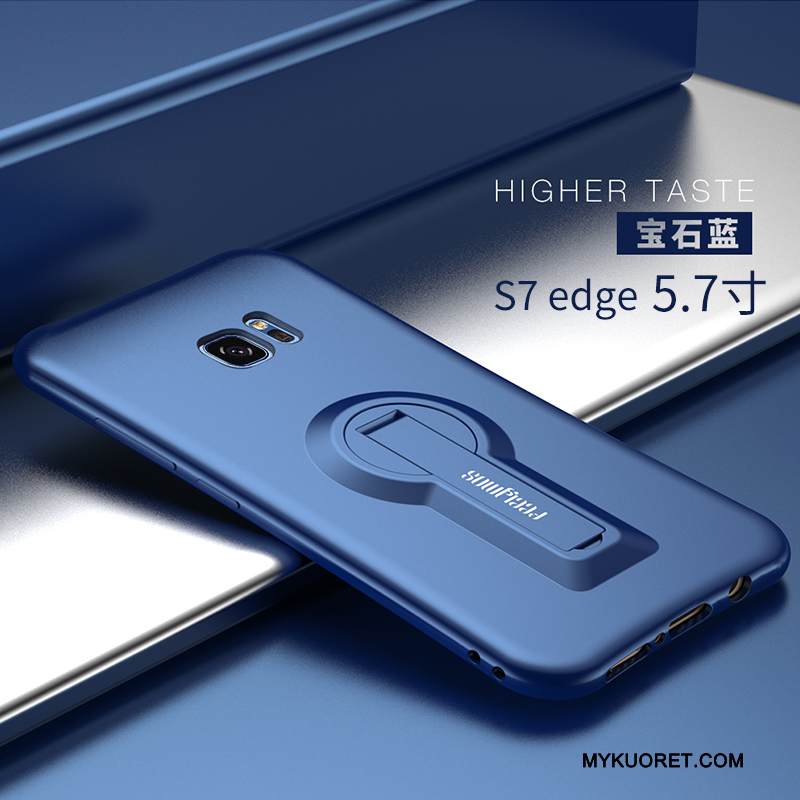 Kuori Samsung Galaxy S7 Edge Silikoni Puhelimen Kuoret Trendi, Kotelo Samsung Galaxy S7 Edge Pehmeä Neste Persoonallisuus Tummansininen