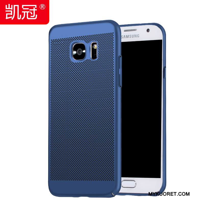 Kuori Samsung Galaxy S7 Laukut Säteilevä Tummansininen, Kotelo Samsung Galaxy S7 Suojaus Hengittävä Puhelimen Kuoret