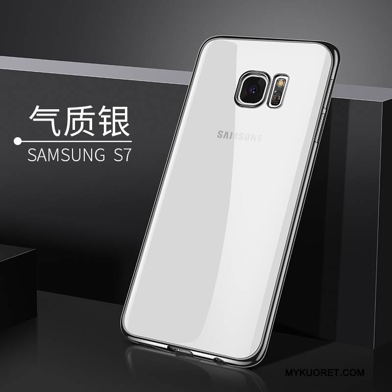 Kuori Samsung Galaxy S7 Pehmeä Neste Läpinäkyvä Hopea, Kotelo Samsung Galaxy S7 Silikoni Puhelimen Kuoret Trendi