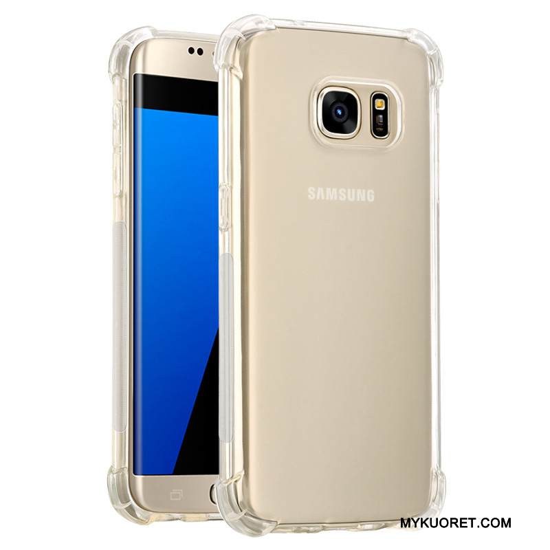 Kuori Samsung Galaxy S7 Silikoni Puhelimen Kuoret Läpinäkyvä, Kotelo Samsung Galaxy S7 Suojaus Trendi Valkoinen