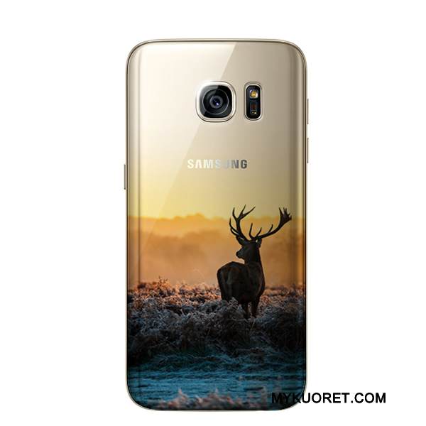 Kuori Samsung Galaxy S7 Suojaus Keltainen Yksinkertainen, Kotelo Samsung Galaxy S7 Laukut Murtumaton Puhelimen Kuoret