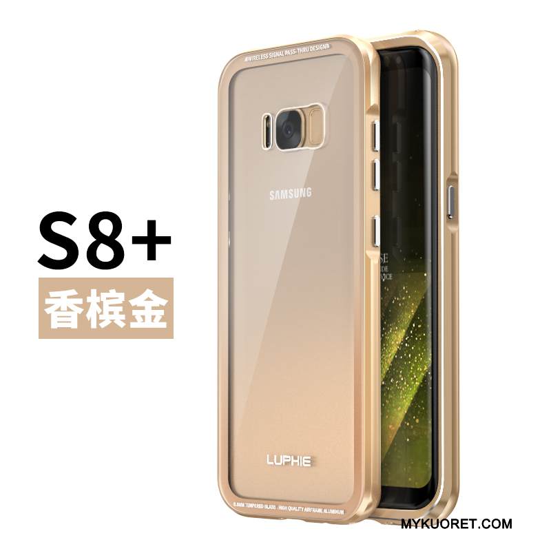 Kuori Samsung Galaxy S8+ Metalli Murtumaton Kulta, Kotelo Samsung Galaxy S8+ Suojaus Sininen Puhelimen Kuoret