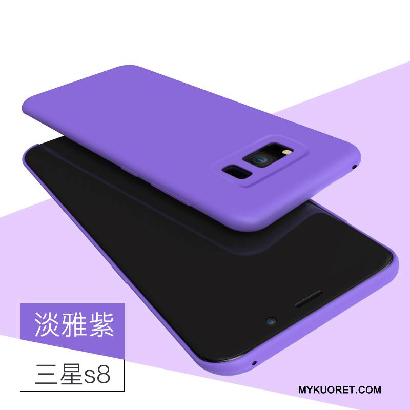 Kuori Samsung Galaxy S8 Silikoni Puhelimen Kuoret Violetti, Kotelo Samsung Galaxy S8 Pehmeä Neste Murtumaton