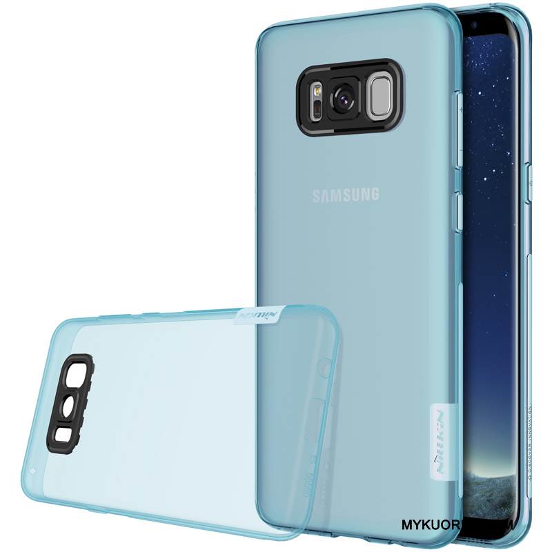 Kuori Samsung Galaxy S8 Suojaus Suupaltti Murtumaton, Kotelo Samsung Galaxy S8 Silikoni Sininen Puhelimen Kuoret