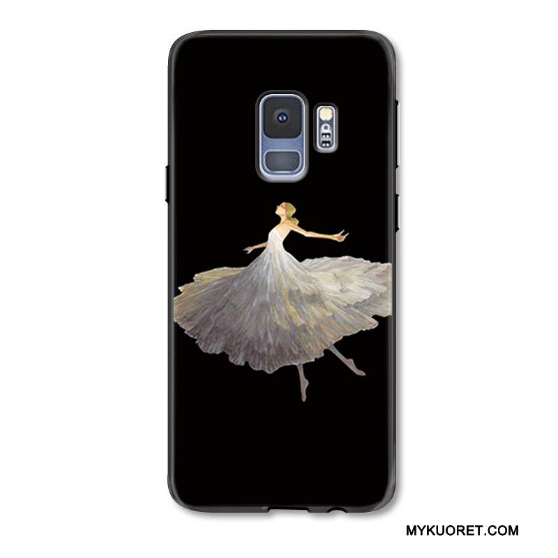 Kuori Samsung Galaxy S9 Laukut Persoonallisuus Murtumaton, Kotelo Samsung Galaxy S9 Luova Musta Pesty Suede