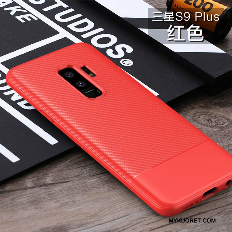Kuori Samsung Galaxy S9+ Silikoni Punainen Murtumaton, Kotelo Samsung Galaxy S9+ Suojaus Puhelimen Kuoret
