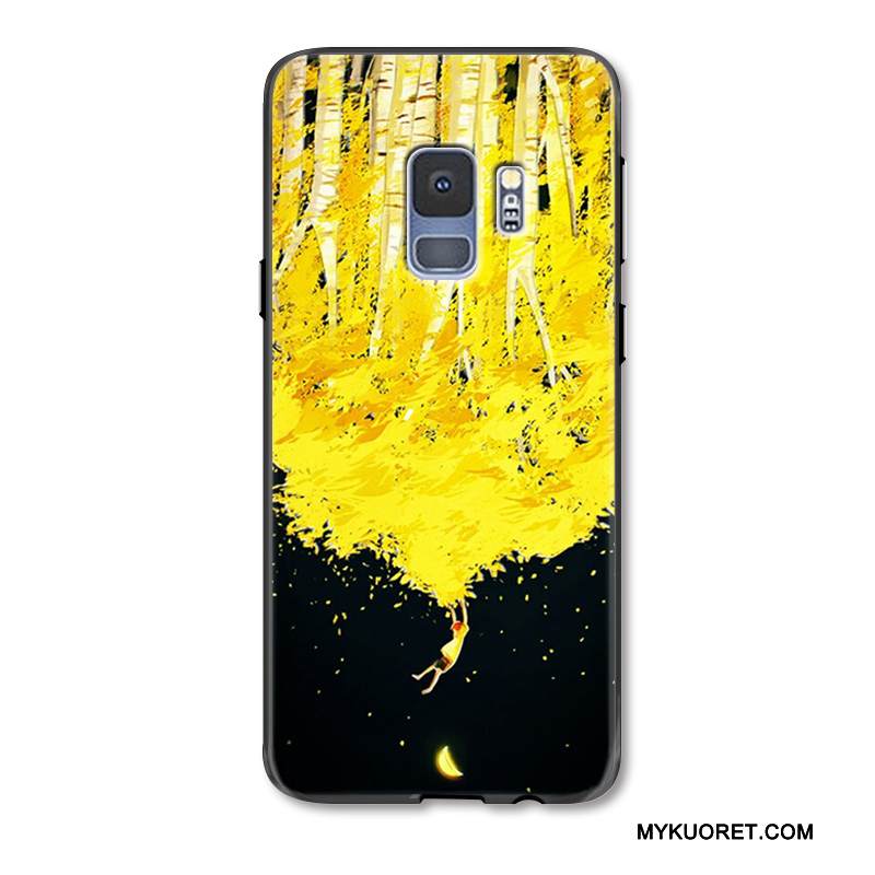 Kuori Samsung Galaxy S9+ Suojaus Keltainen Ripustettavat Koristeet, Kotelo Samsung Galaxy S9+ Maalaus Murtumaton Puhelimen Kuoret
