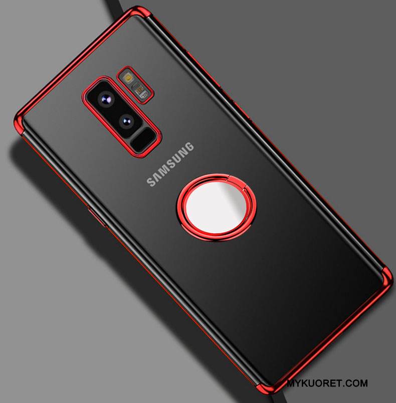 Kuori Samsung Galaxy S9+ Suojaus Rengas Puhelimen Kuoret, Kotelo Samsung Galaxy S9+ Tuki Punainen Magneettinen