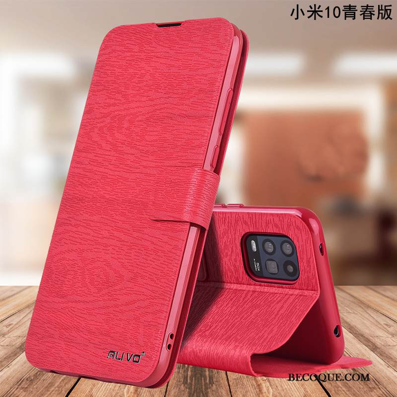 Kuori Xiaomi Mi 10 Lite Nahka Punainen Nuoret, Kotelo Xiaomi Mi 10 Lite Laukut Murtumaton Puhelimen Kuoret