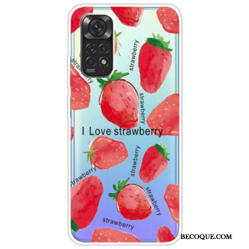 Kuori Xiaomi Redmi Note 11 / 11S Mansikat / I Love Strawberry