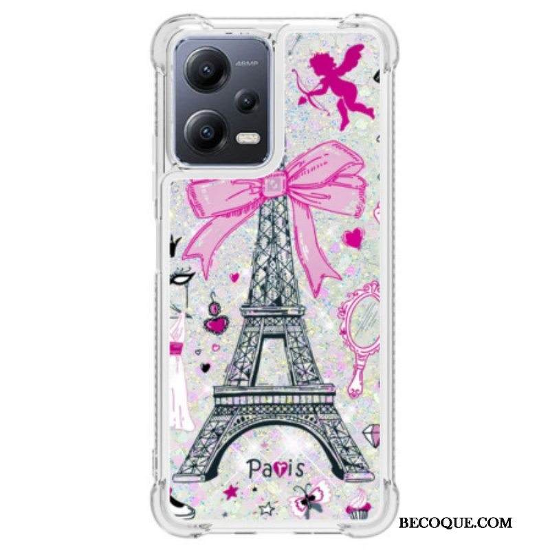 Kuori Xiaomi Redmi Note 12 5G Eiffel-tornin Paljetteja