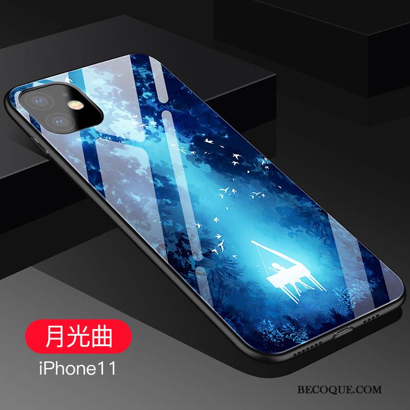 Kuori iPhone 11 Silikoni Sininen Lasi, Kotelo iPhone 11 Laukut Persoonallisuus Ultra