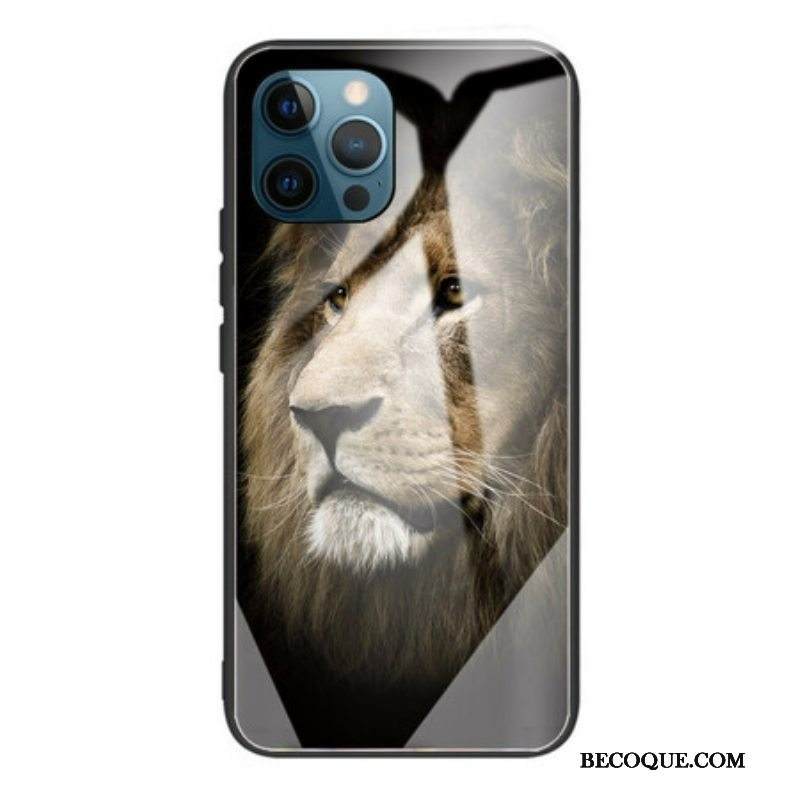 Kuori iPhone 13 Pro Max Lion Head Karkaistu Lasi